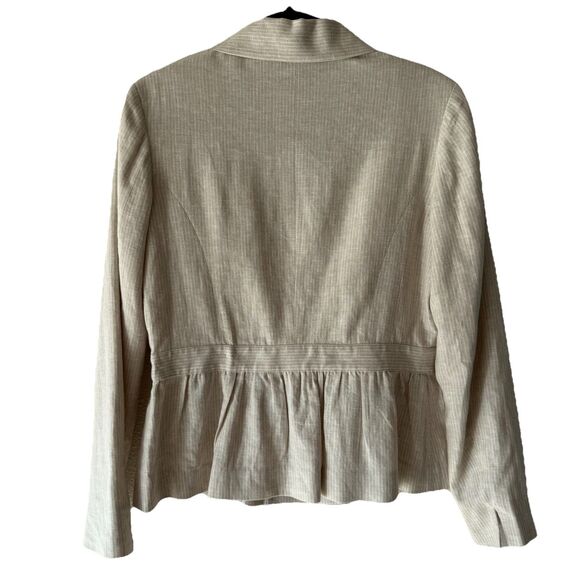 Pendleton Linen Blazer Women’s Size 10 Cream Pin Stripe Blazer Academia Preppy - Picture 3 of 12